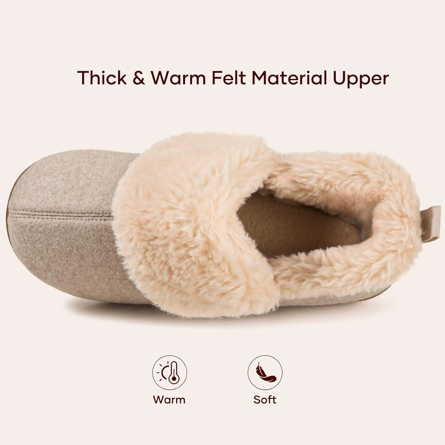 ULTRAIDEAS Women's Warm Slippers with Back, Ladies Slippers for Winter, Cosy Bootie Furry Slipper