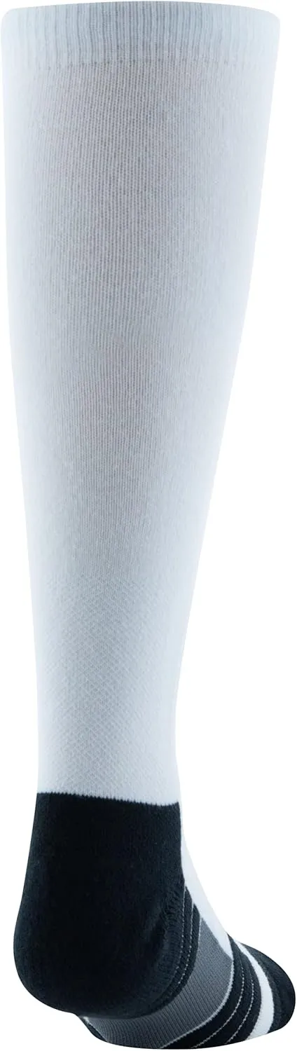 Under Armour Kids Solid Game Socks in Tropic Pink/Black with Model Ua-u457gdxl