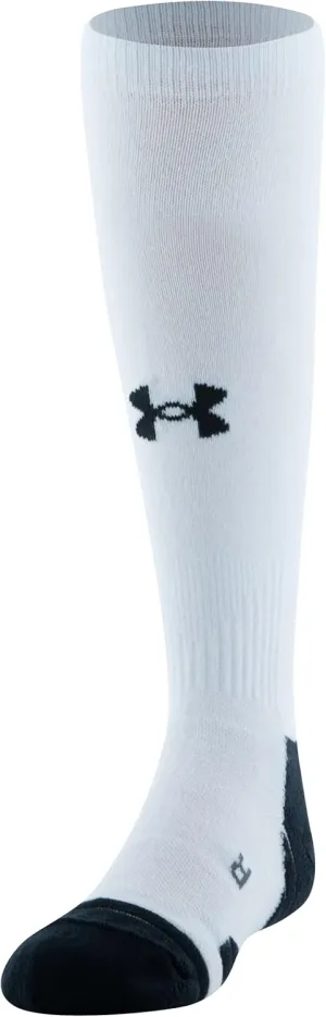 Under Armour Kids Solid Game Socks in Tropic Pink/Black with Model Ua-u457gdxl