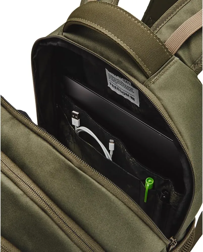 Under Armour Unisex Hustle 6.0 Freedom Backpack, (390) Marine OD Green/Marine OD Green/Bayou, One Size Fits Most