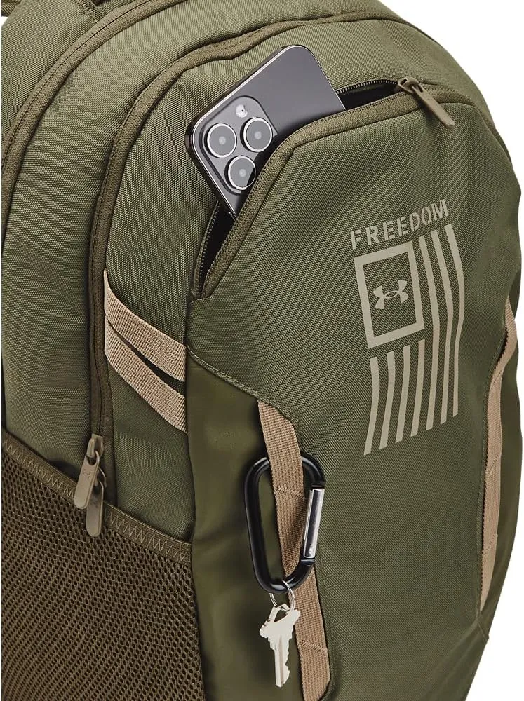 Under Armour Unisex Hustle 6.0 Freedom Backpack, (390) Marine OD Green/Marine OD Green/Bayou, One Size Fits Most