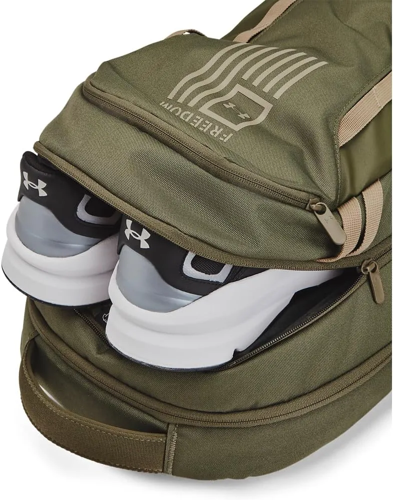 Under Armour Unisex Hustle 6.0 Freedom Backpack, (390) Marine OD Green/Marine OD Green/Bayou, One Size Fits Most