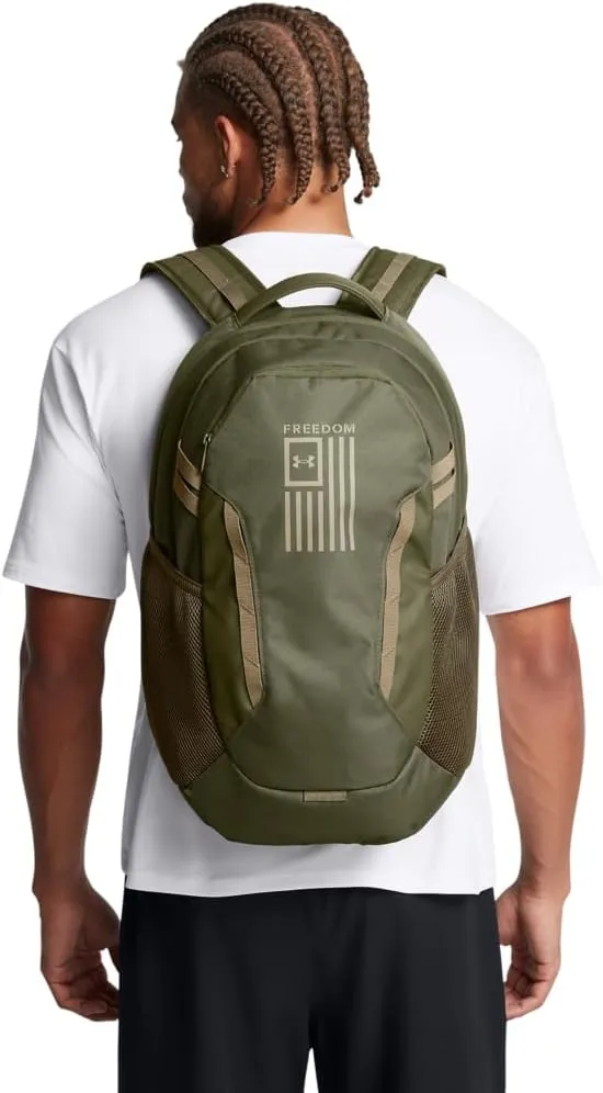 Under Armour Unisex Hustle 6.0 Freedom Backpack, (390) Marine OD Green/Marine OD Green/Bayou, One Size Fits Most
