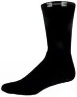 UnderArmour All Season Gear 4 Pair Pack Crew Socks - Black Large