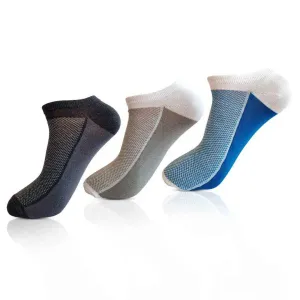Unisex 3 Pair BREATHABLE SNEAKER SOCKS ( Dark Grey , Black , Blue )