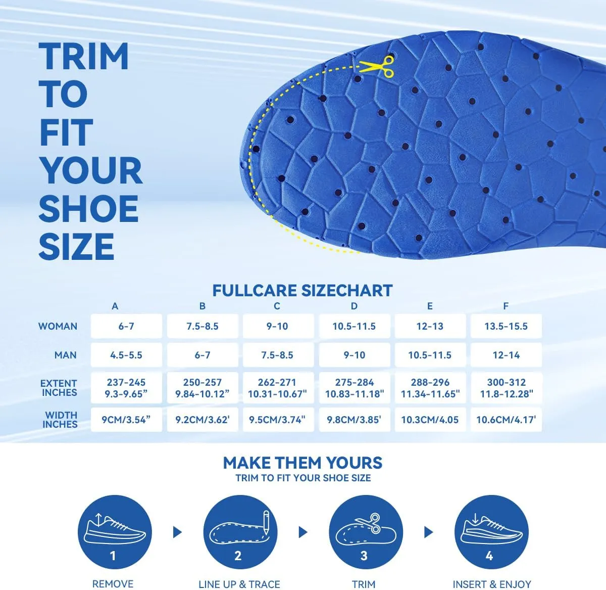 Unisex Comfort Cushioned Shoe Insole Arch Support Orthotics Work Boots Insert Providing Excellent Shock Absorption Pain Relief Men Women Plantar Fasciitis Insoles