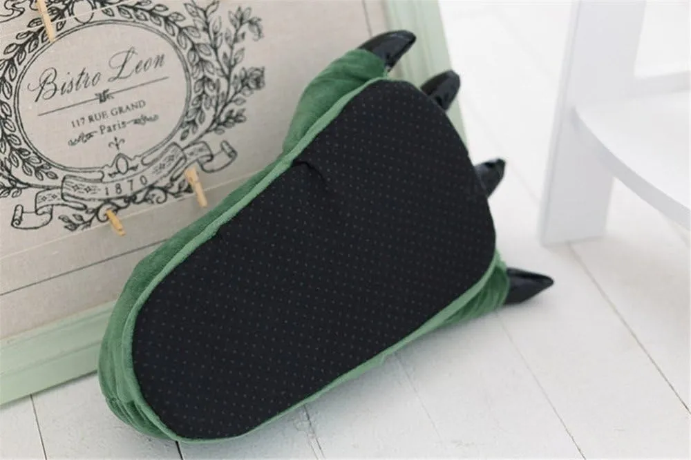Unisex Cozy Flannel House Monster Slippers Halloween Animal Costume Paw Claw Shoes