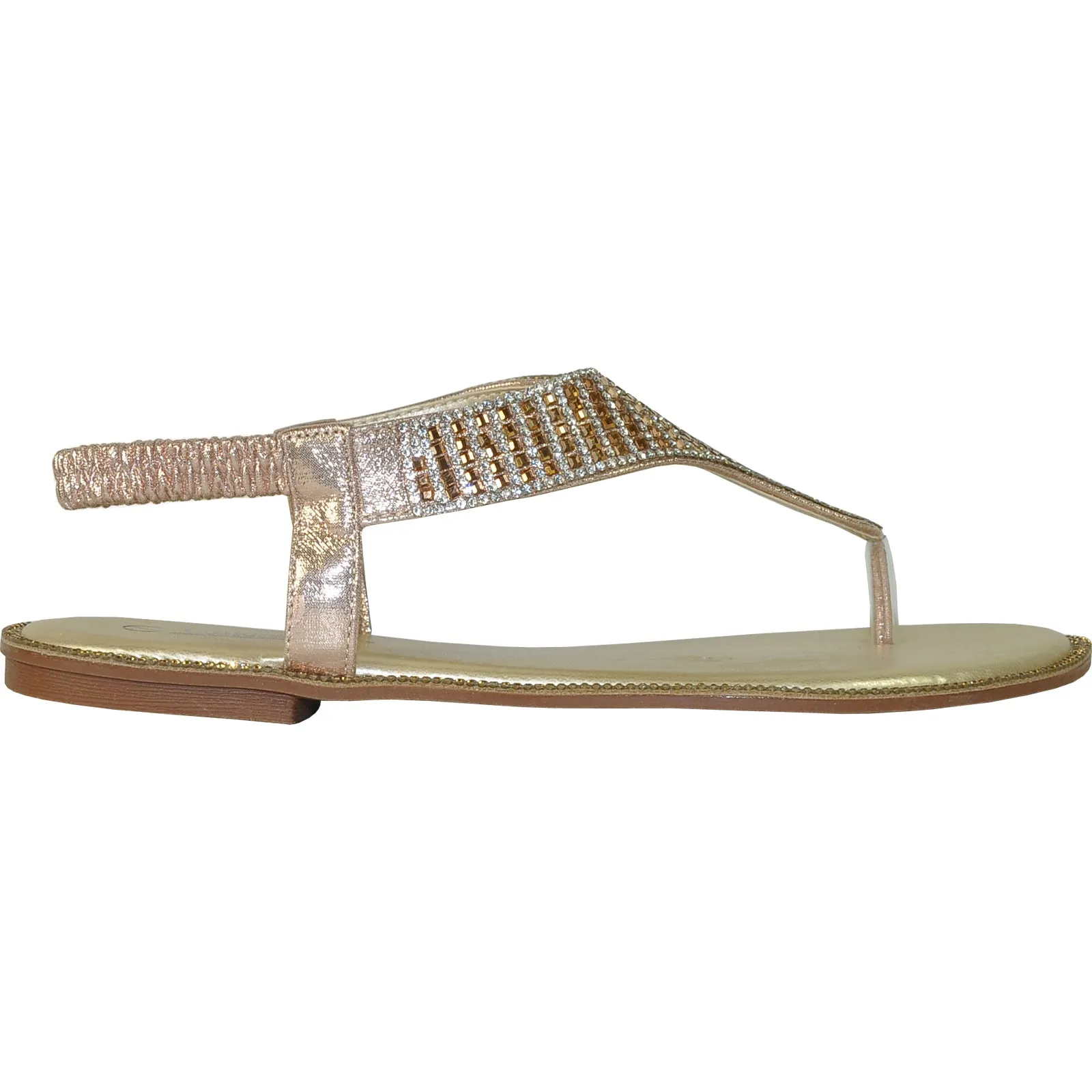 VANGELO Women Sandal ROBERTA-1 Flat Sandal Champagne Gold