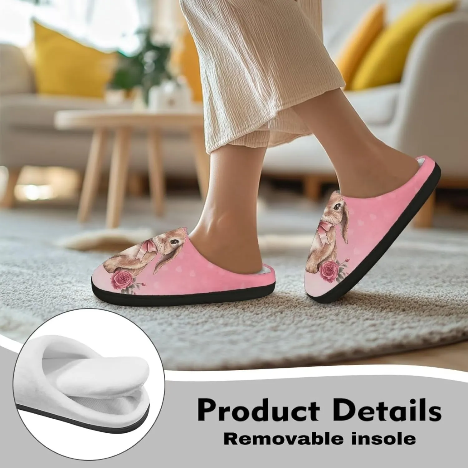 Veniyate House Slippers for Women Size 5.5-12 Anti-slip Winter Warm Sandals