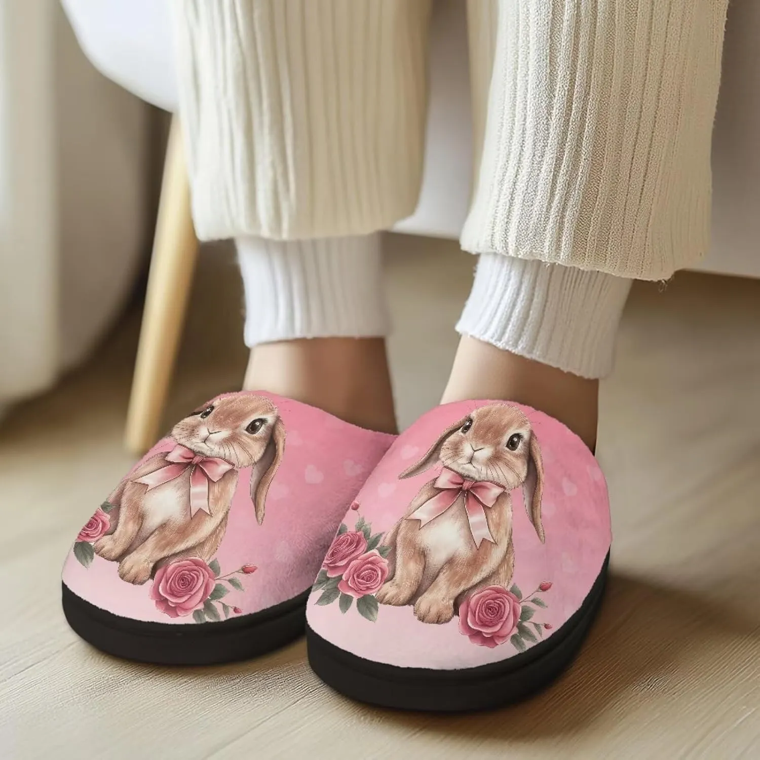 Veniyate House Slippers for Women Size 5.5-12 Anti-slip Winter Warm Sandals