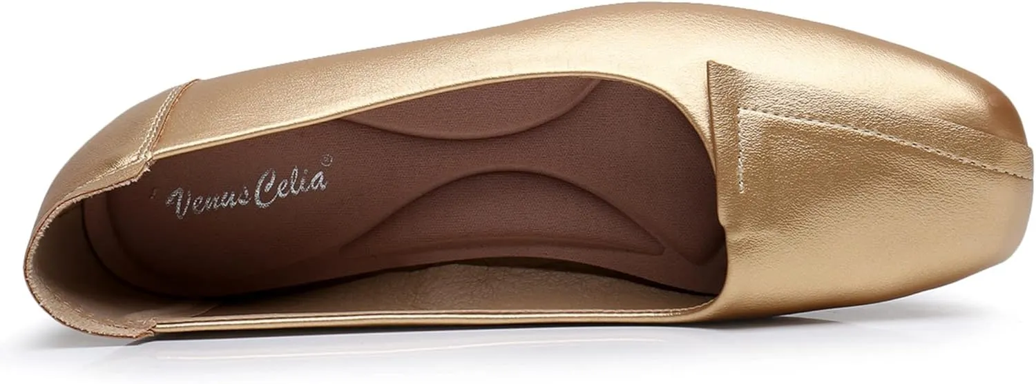 VenusCelia Women's Plain Dance Flat Shoe
