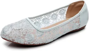 VenusCelia Women's Serenity Breathable Lace Upper Flat