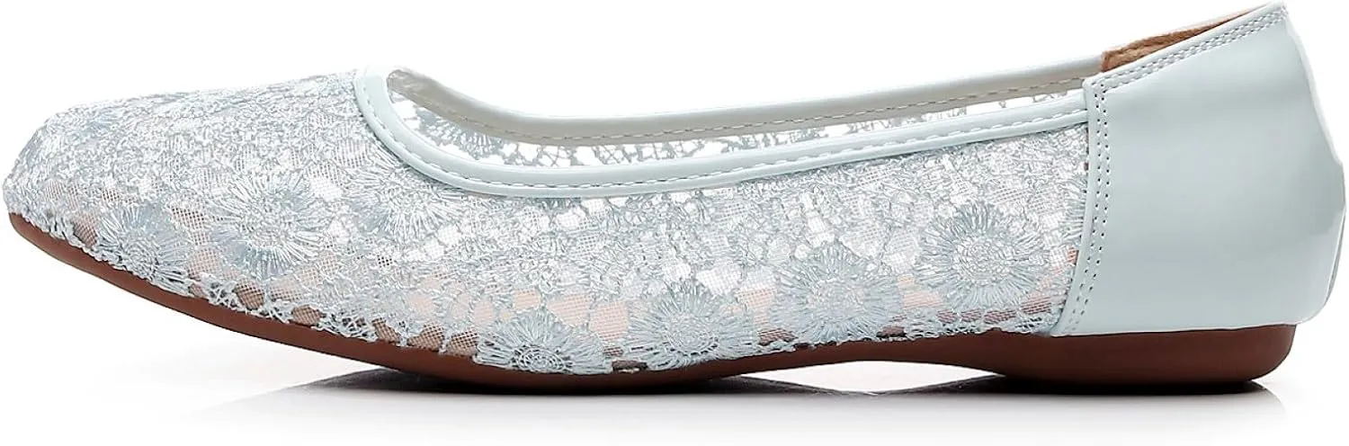 VenusCelia Women's Serenity Breathable Lace Upper Flat