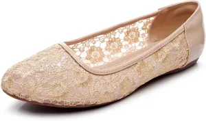 VenusCelia Women's Serenity Breathable Lace Upper Flat