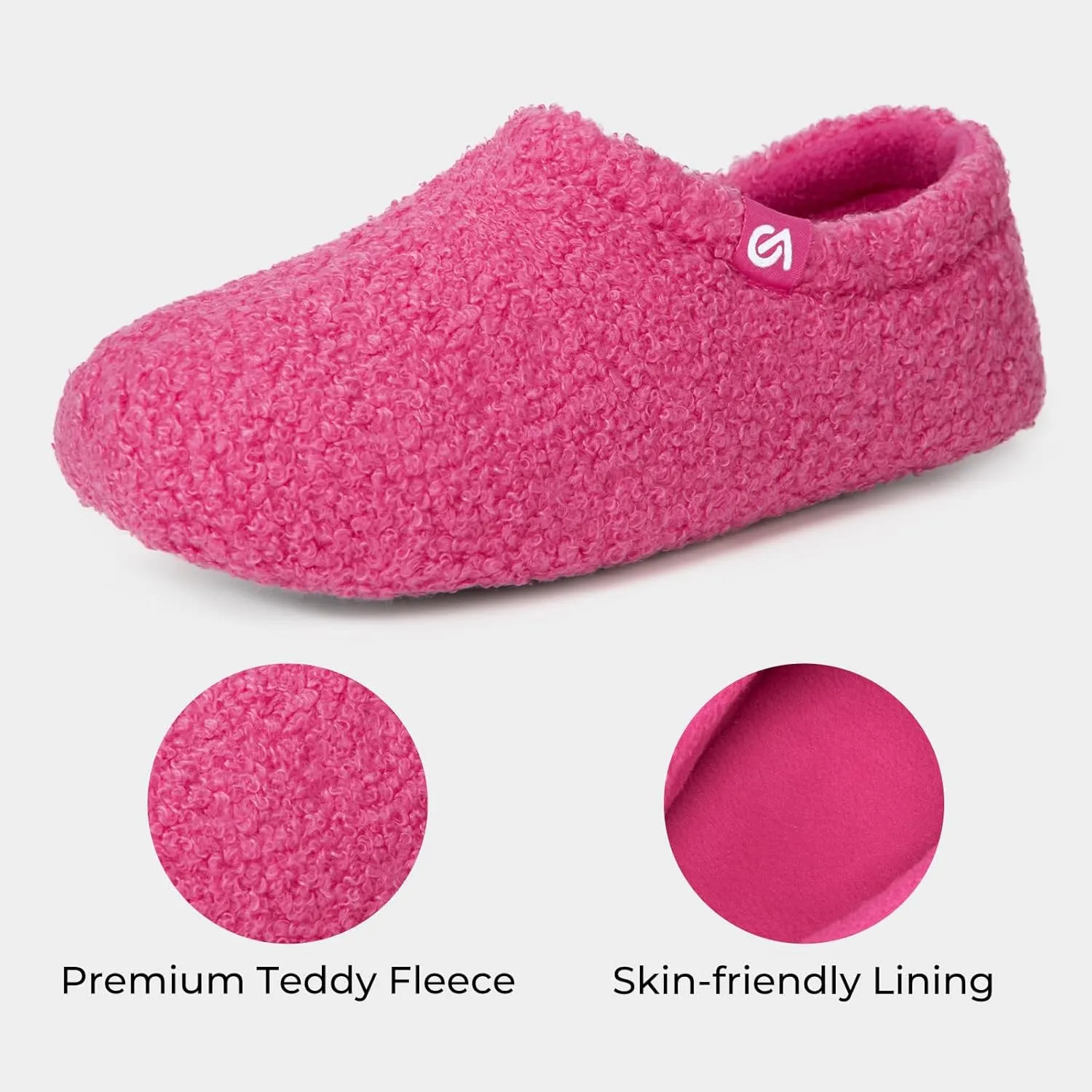 VeraCosy Women's Fuzzy Teddy Slippers Lightweight Memory Foam Indoor House Shoes