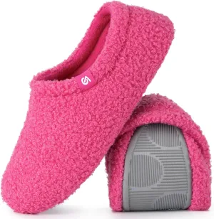 VeraCosy Women's Fuzzy Teddy Slippers Lightweight Memory Foam Indoor House Shoes