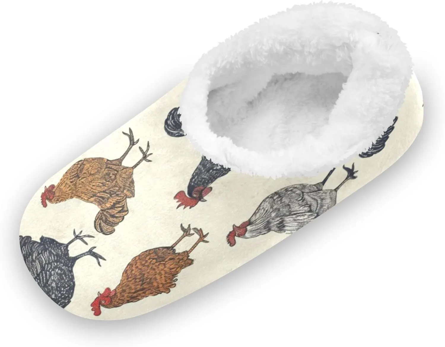 Vintage Rooster Chicken Kids Slippers for Boys Girls