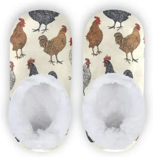 Vintage Rooster Chicken Kids Slippers for Boys Girls
