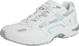 Vionic Women's Walker Classic Walking Shoes with Concealed Orthotic Arch Support White and Blue Leather 6 Medium US