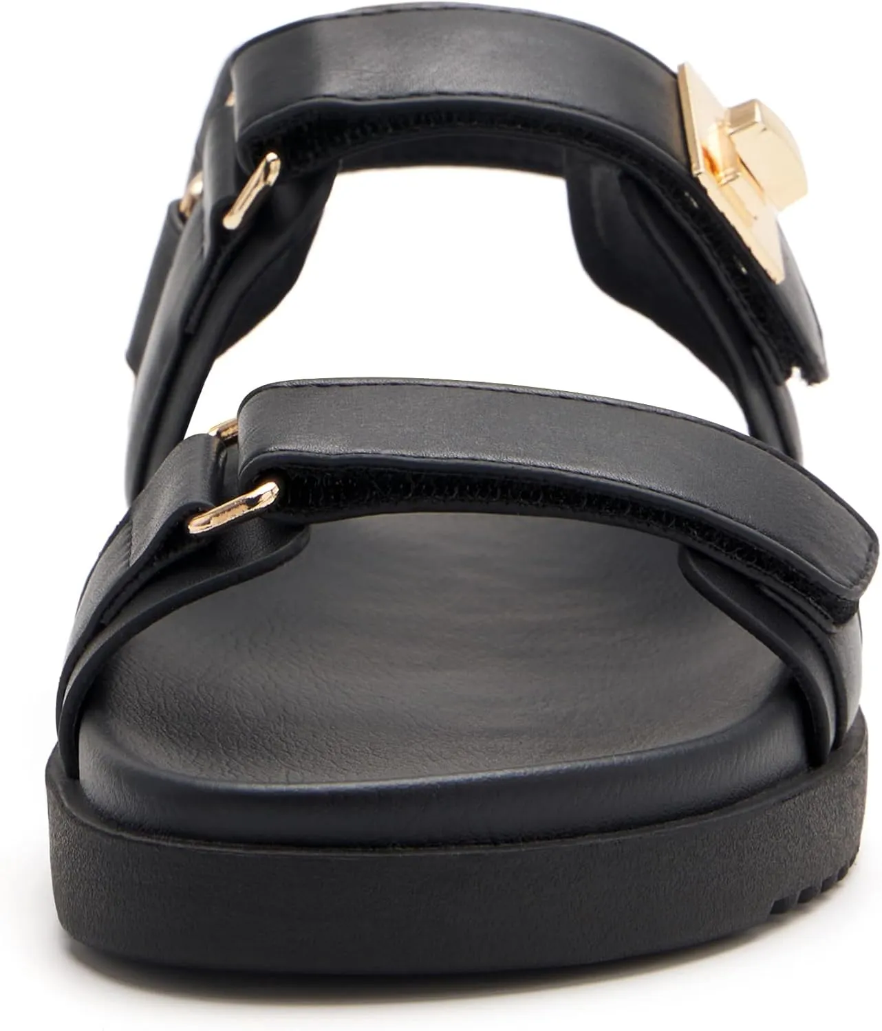 vodvob Women’s Flat Sandals with Soft Cushioned Footbed Open Toe Slides Adjustable Slip On Slippers for Summer