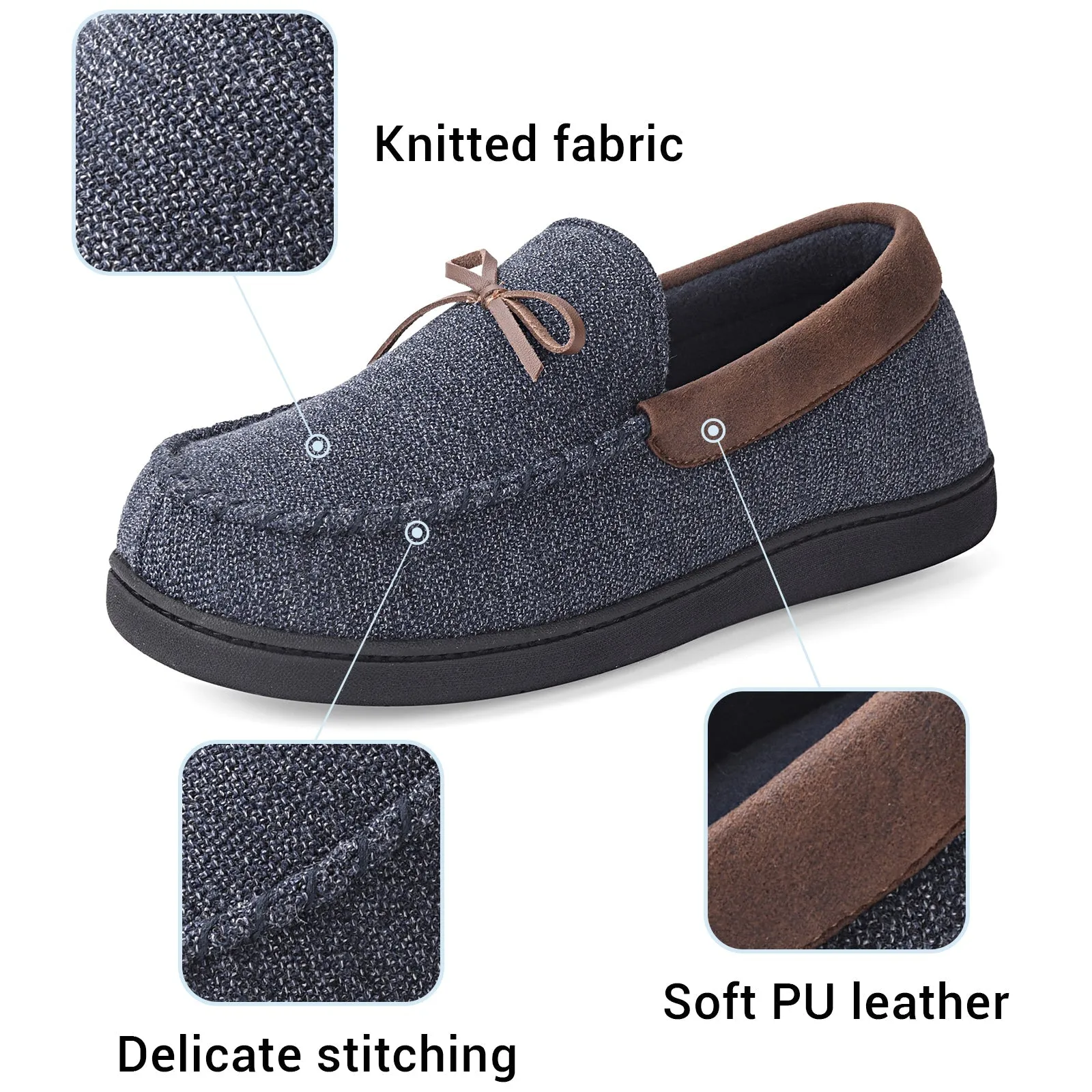 VONMAY Men's Moccasins Slippers Loafer House Shoes with Memory Foam