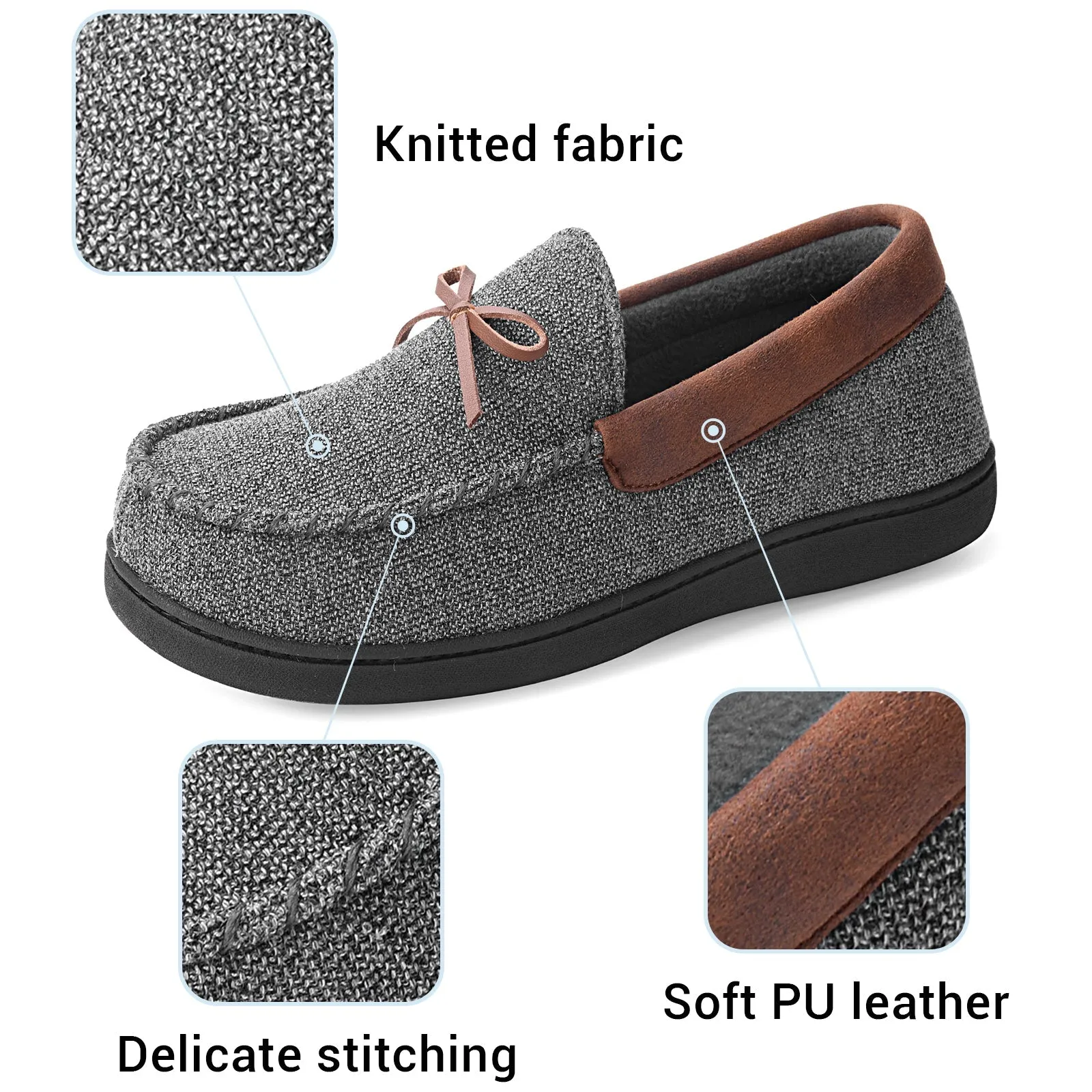 VONMAY Men's Moccasins Slippers Loafer House Shoes with Memory Foam