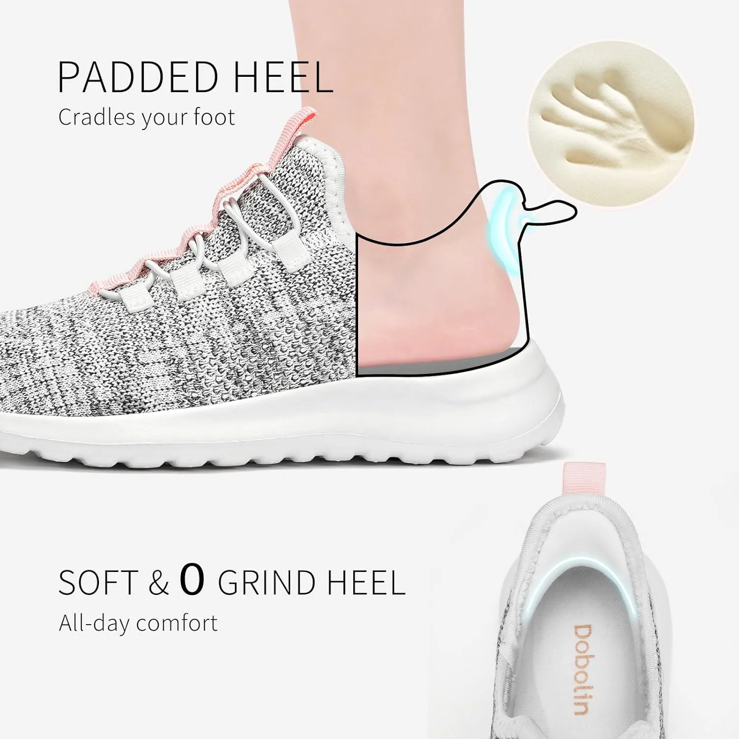 Walking Shoes Women Hands Free Slip on Sneakers with Arch Support
