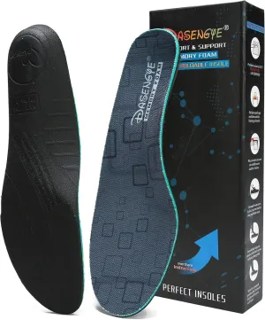 Wear or Heat Moldable Plantar Fasciitis Insoles NOT Much Cushion for Feet Pain Relief Orthopedic Arch Support Insoles Mens or Womens Foot Standing All Day Men Size 6-6.5 Women Size 7.5-8 Gray