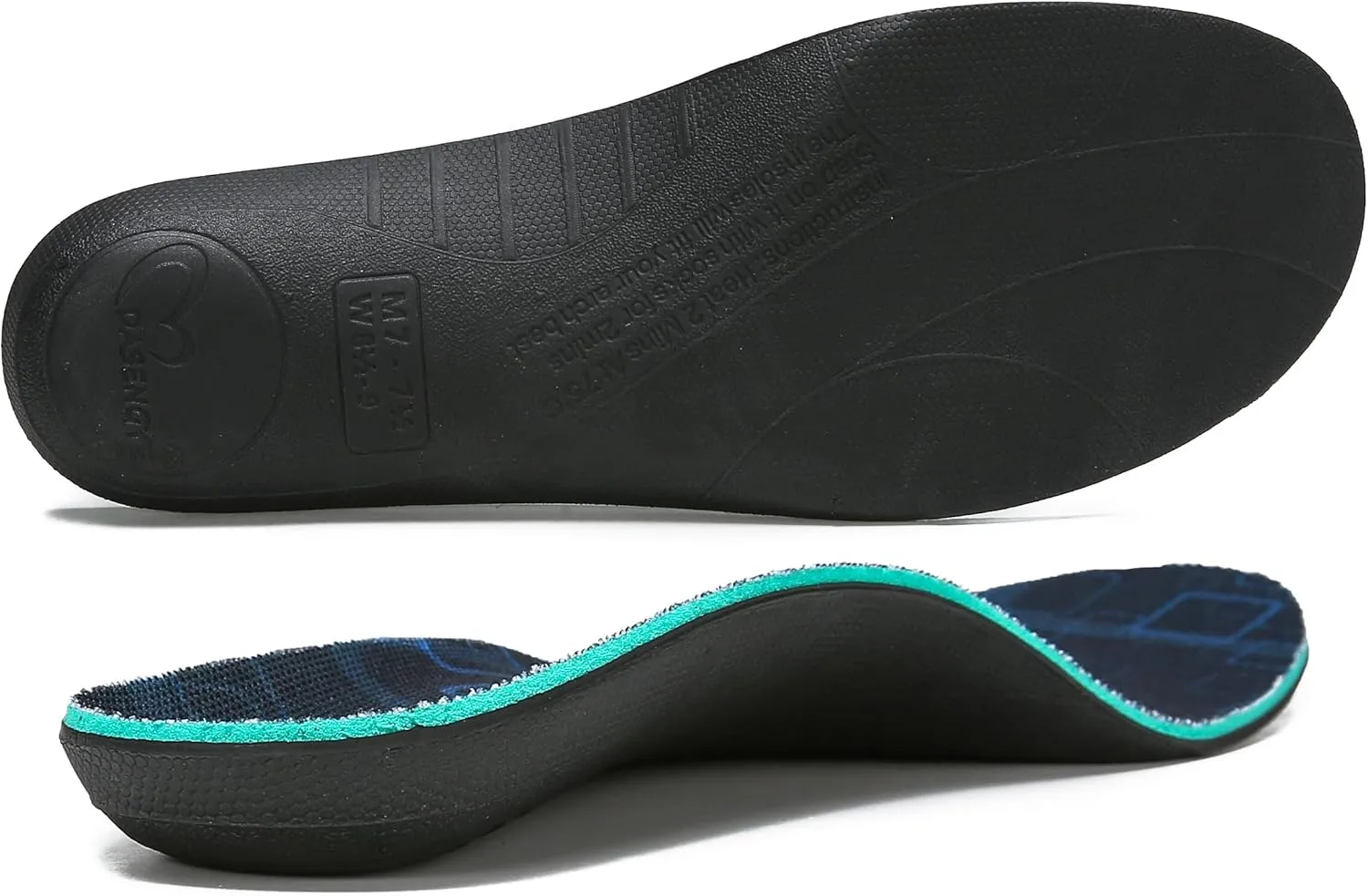 Wear or Heat Moldable Plantar Fasciitis Insoles NOT Much Cushion for Feet Pain Relief Orthopedic Arch Support Insoles Mens or Womens Foot Standing All Day Men Size 8-8.5 Women Size 9.5-10 Black