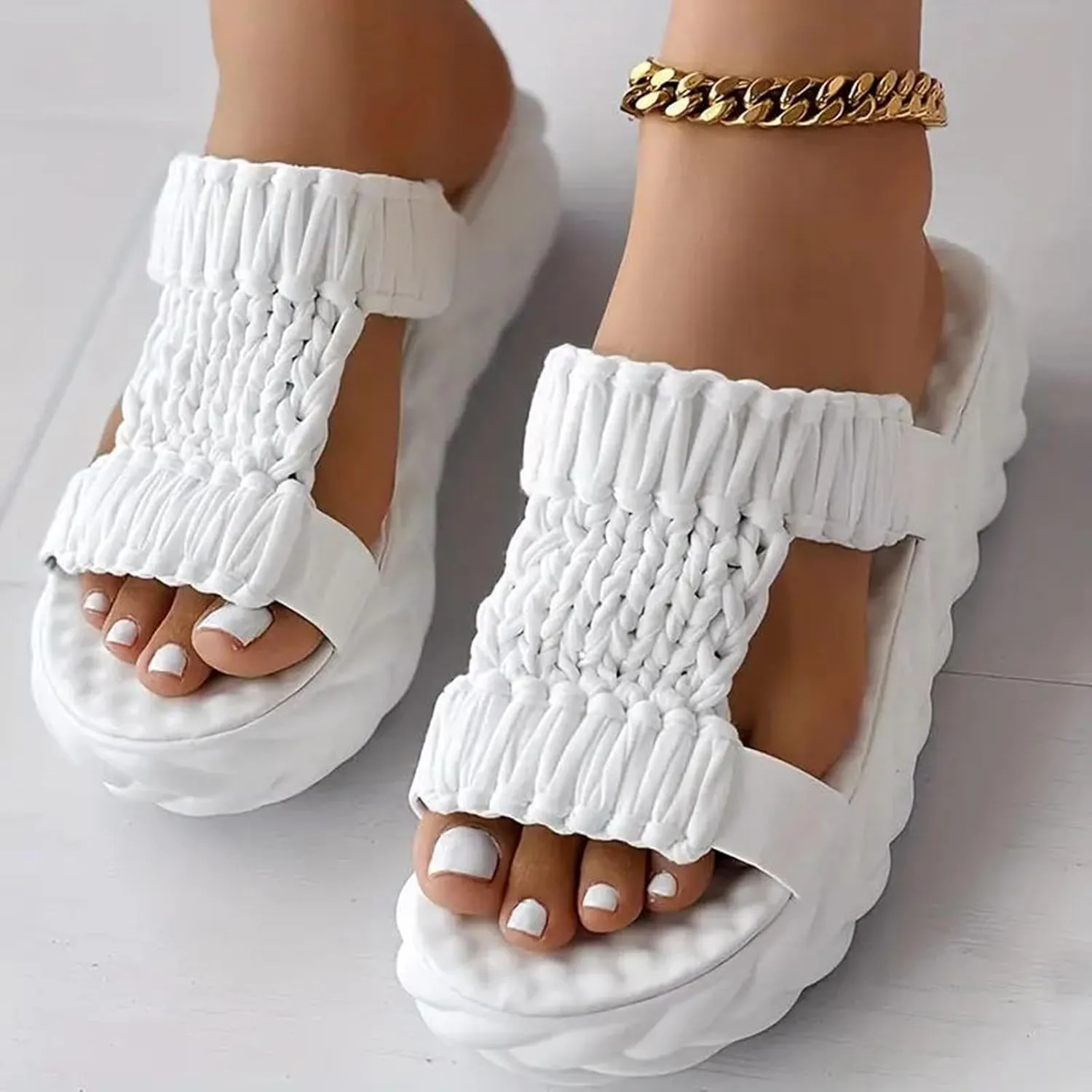 Wedge Slide Sandals Platform Sandals Wedge Sandals For Women Comfortable Dressy Fancy Sandals for Women Flat