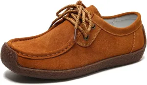 WERWAES Women’s Loafer Flats Shoes Casual Comfortable Lightweight Lace Up Moccasins Loafers Working Dreesy Non Slip on Shoes Womens