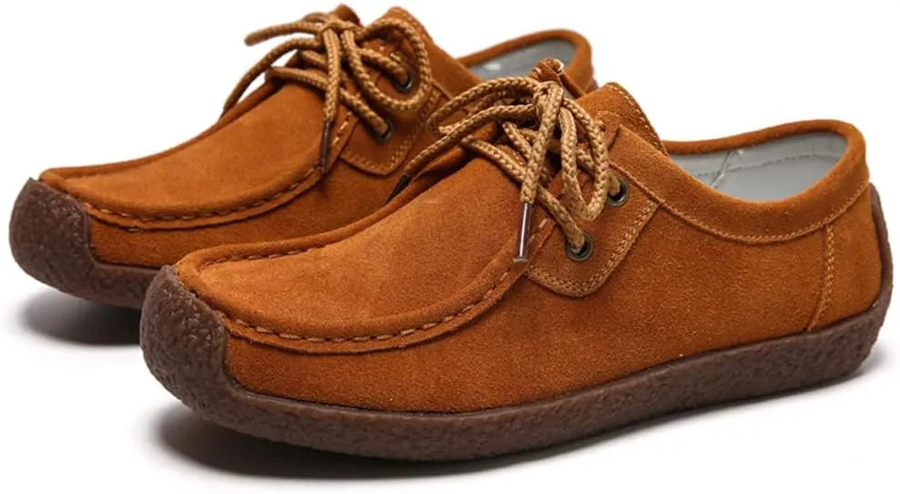 WERWAES Women’s Loafer Flats Shoes Casual Comfortable Lightweight Lace Up Moccasins Loafers Working Dreesy Non Slip on Shoes Womens