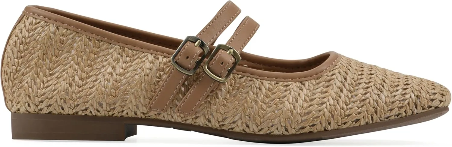 WHITE MOUNTAIN Women's Bocage Double-Strap Flat