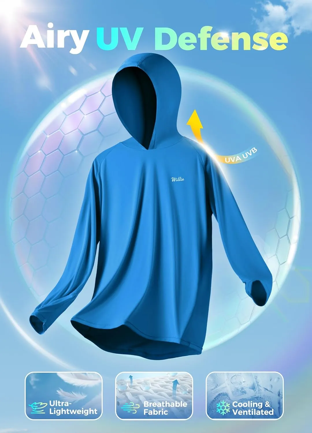 Willit Women's UPF 50  Sun Protection Hoodie SPF Shirt Long Sleeve Hiking Fishing Outdoor Shirt Lightweight Hoodie