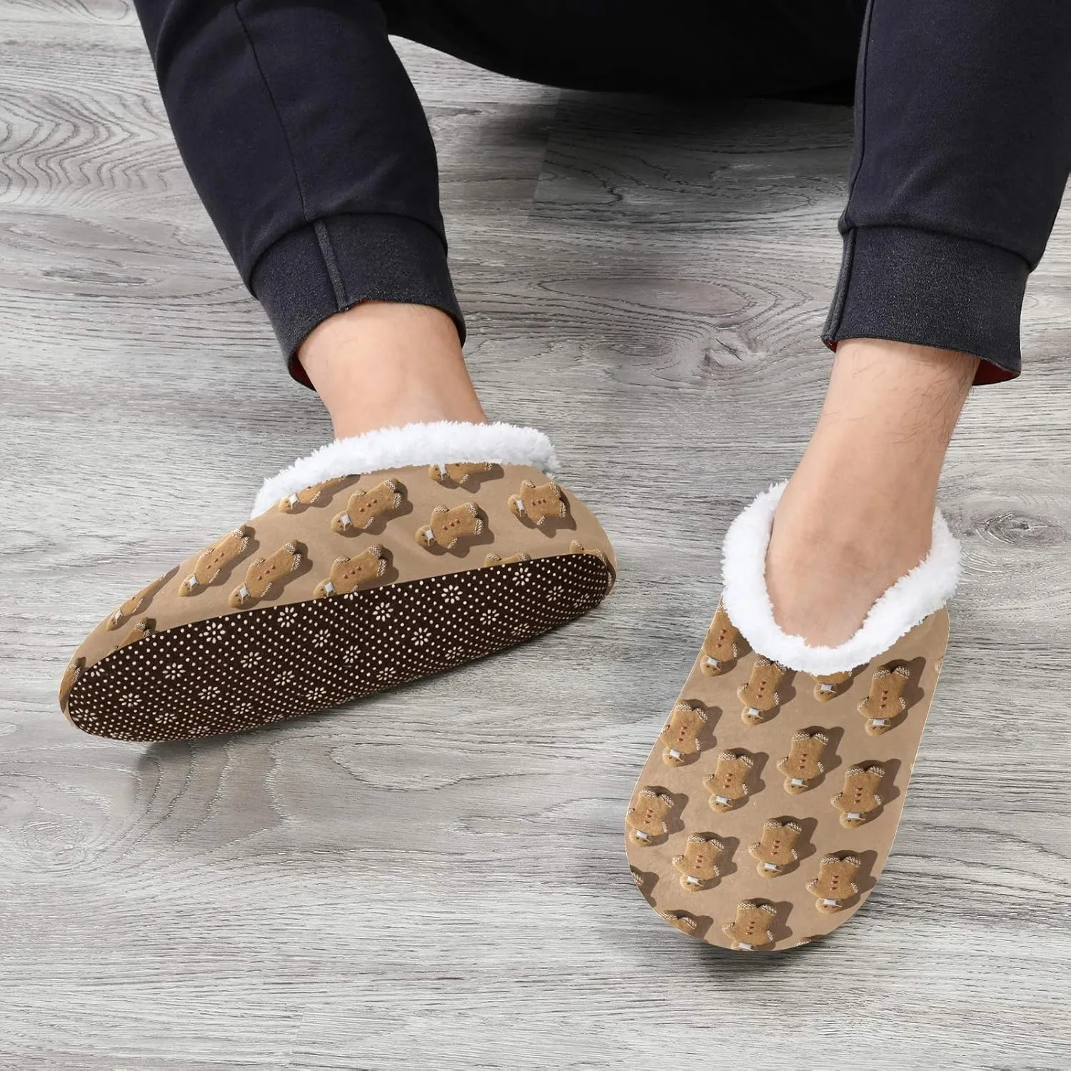 Winter House Slippers for Women/Men with Red And Yellow Autumn Maple Leaves Element Cozy Fleece Slippers