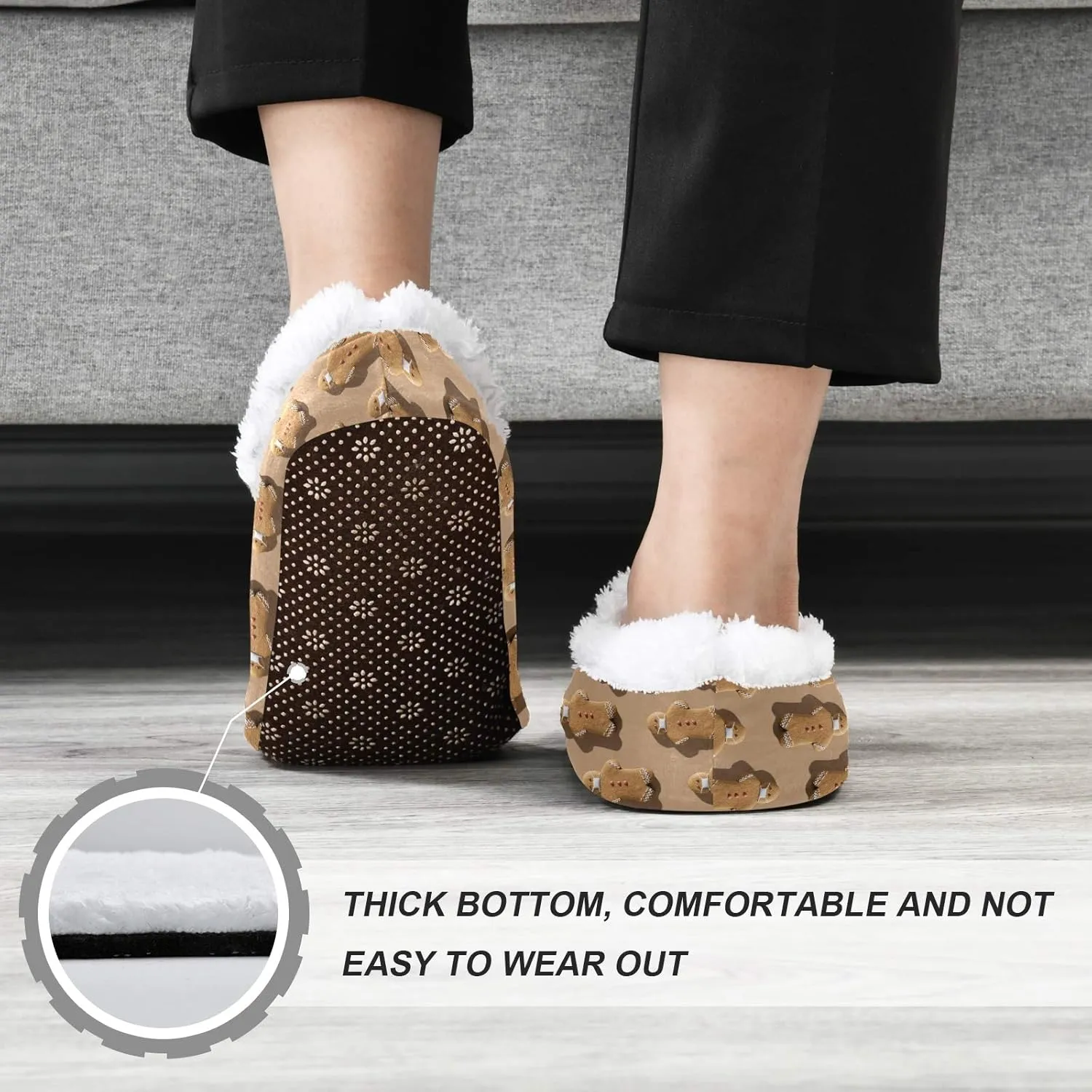 Winter House Slippers for Women/Men with Red And Yellow Autumn Maple Leaves Element Cozy Fleece Slippers
