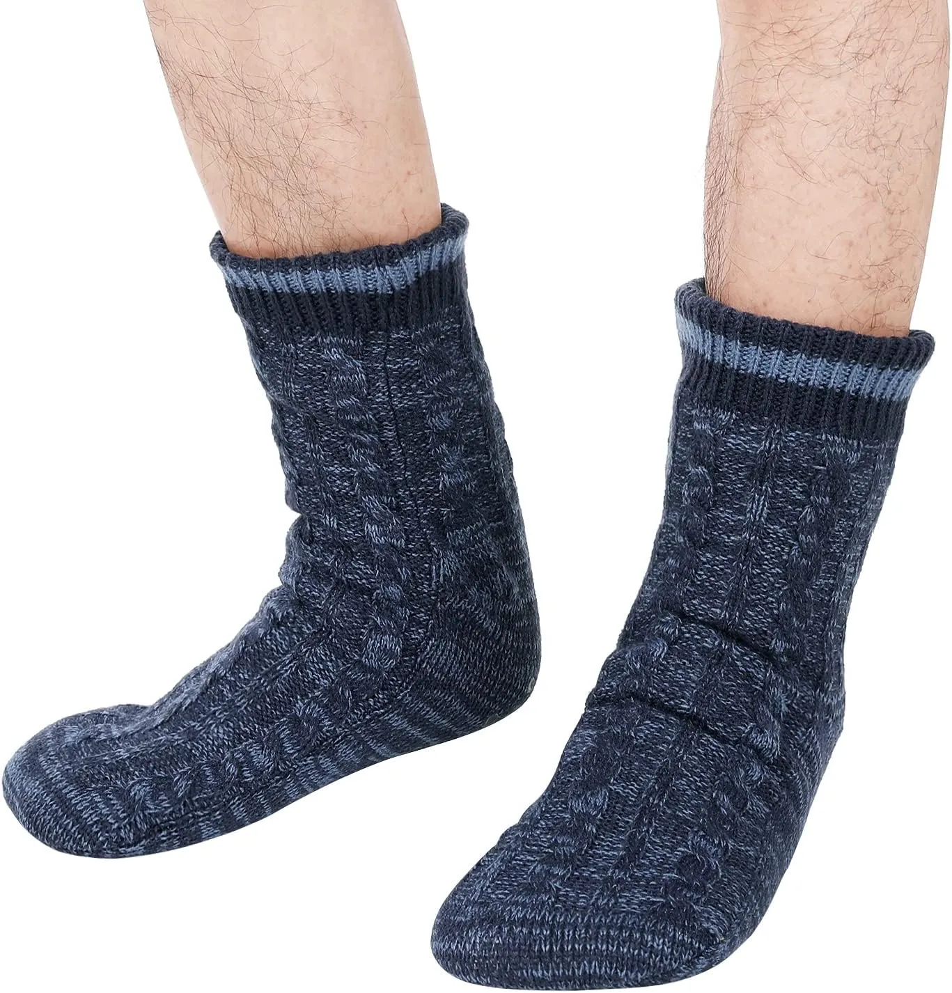 Winter Mens Fluffy Warm Fleece Lining Slipper Socks Sleeping Socks Christmas Socks