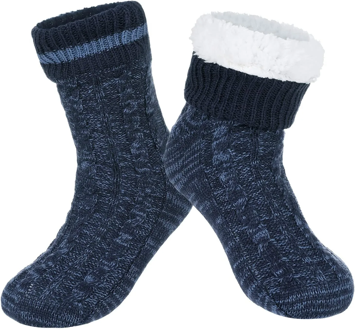 Winter Mens Fluffy Warm Fleece Lining Slipper Socks Sleeping Socks Christmas Socks