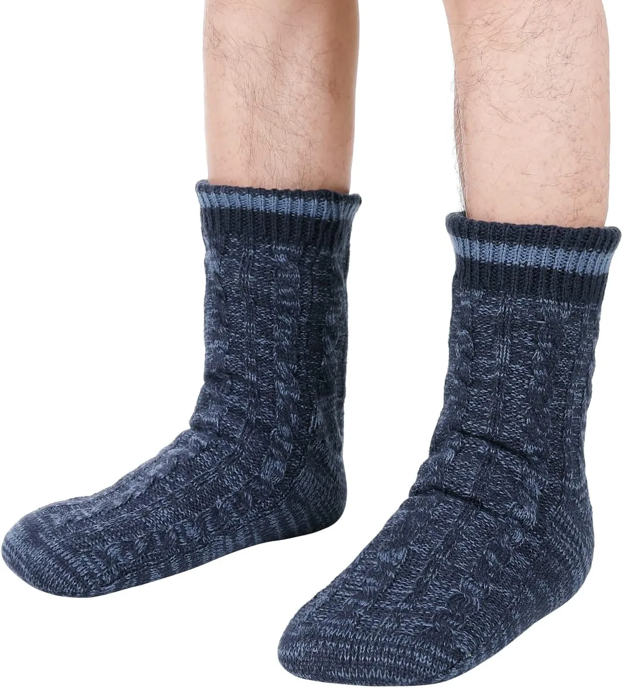 Winter Mens Fluffy Warm Fleece Lining Slipper Socks Sleeping Socks Christmas Socks