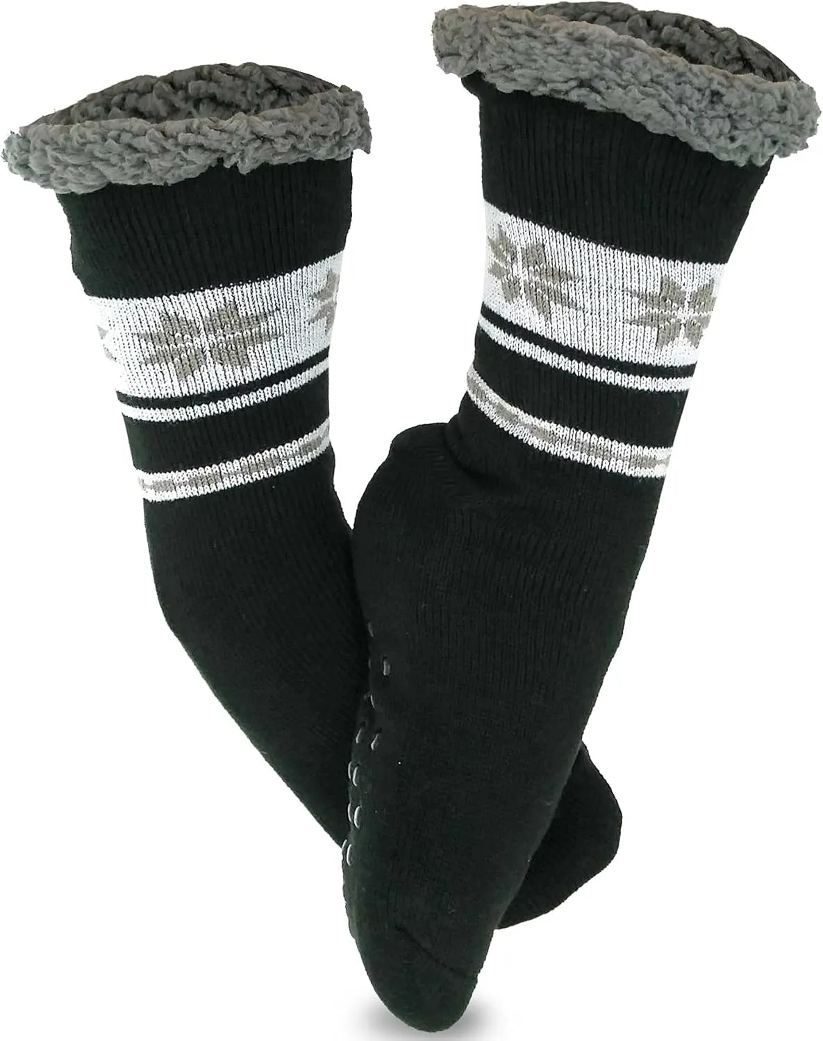 Winter Thick Thermal Double Layer Crew Socks for Adults 3 Pair Christmas Santa Snowman Deer Cat Dog Ski Socks