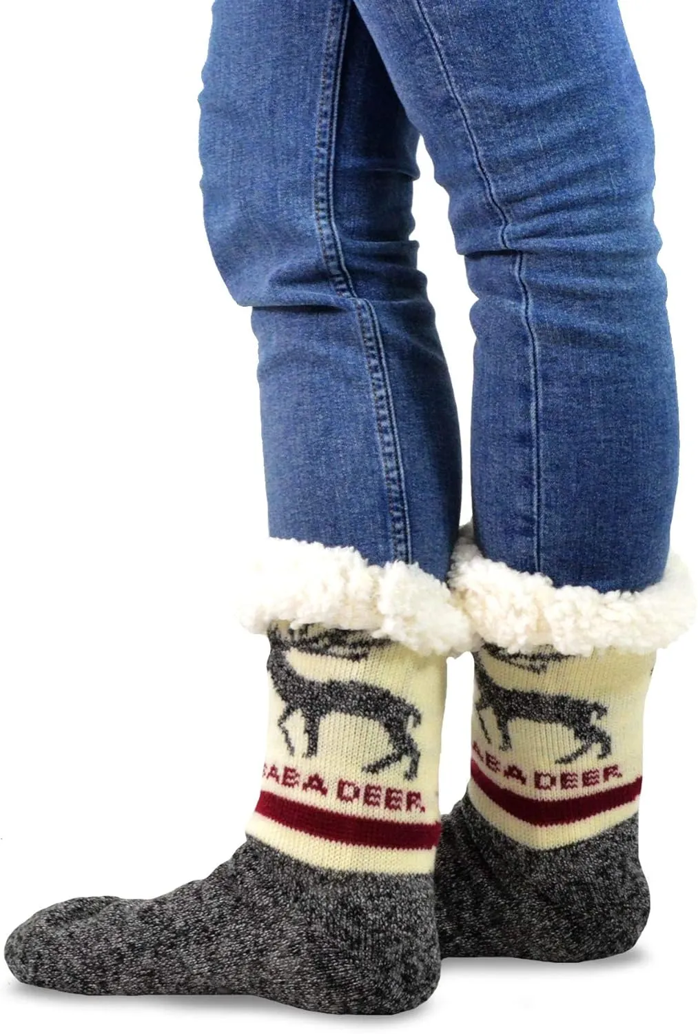Winter Thick Thermal Double Layer Crew Socks for Adults 3 Pair Christmas Santa Snowman Deer Cat Dog Ski Socks
