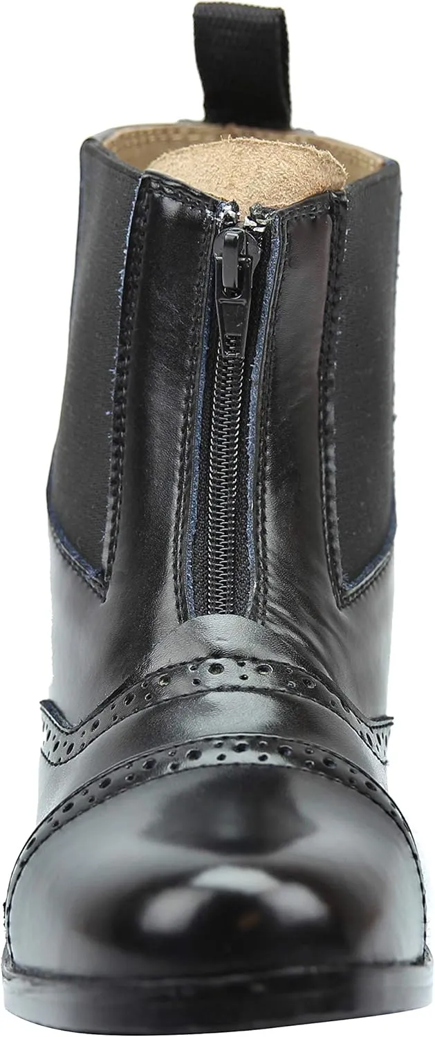 Women Ladies English Horse Riding Light Weight Leather Glory Zip Zipped Paddock Boots