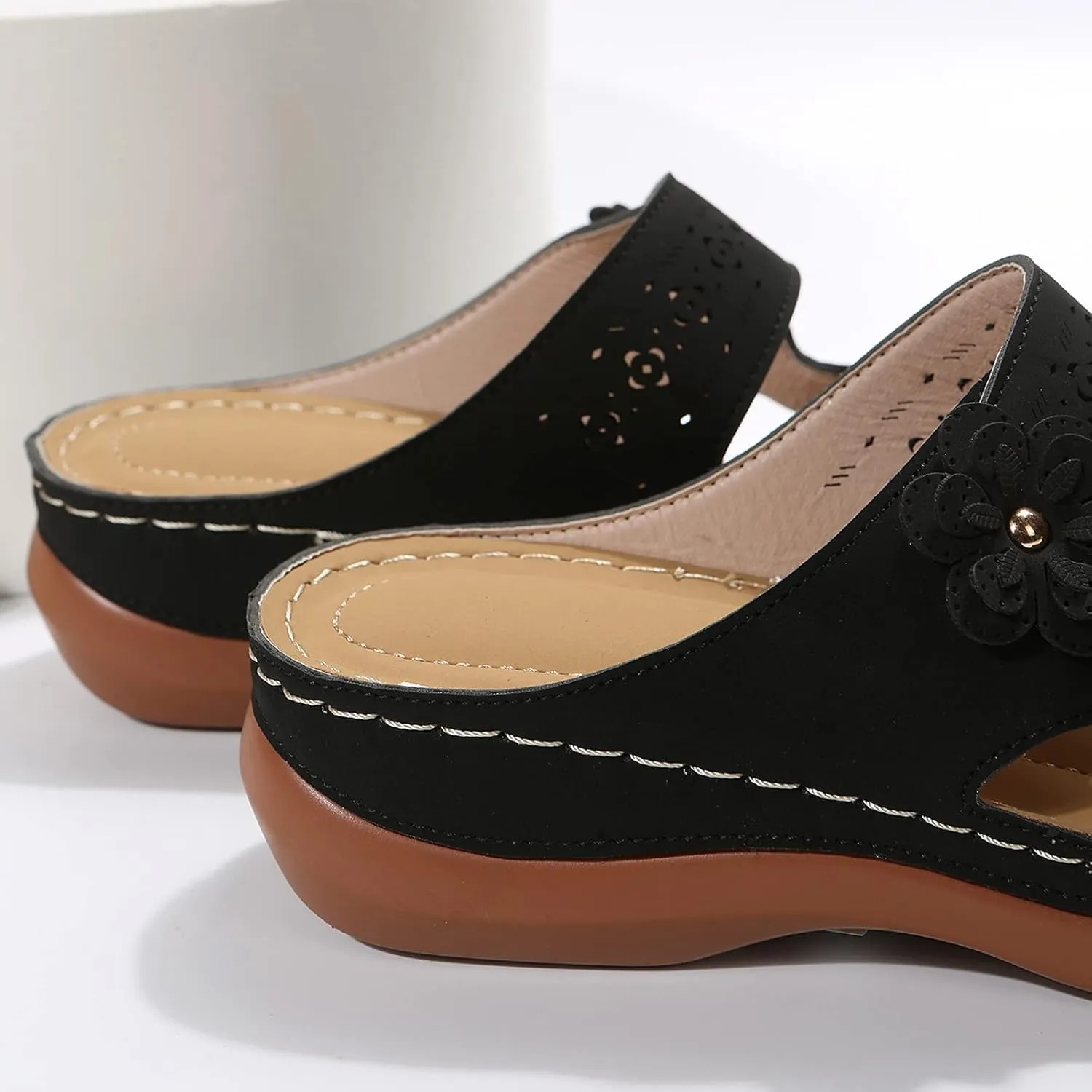 Women Sandals Fashion Summer New Pattern Flower Decoration Open Toe Breathable Comfortable Sandals Women Shoes