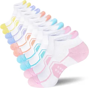 Womens Ankle Thick Cushioned Anti-blister Wicking Athletic Running Socks 5 Pairs