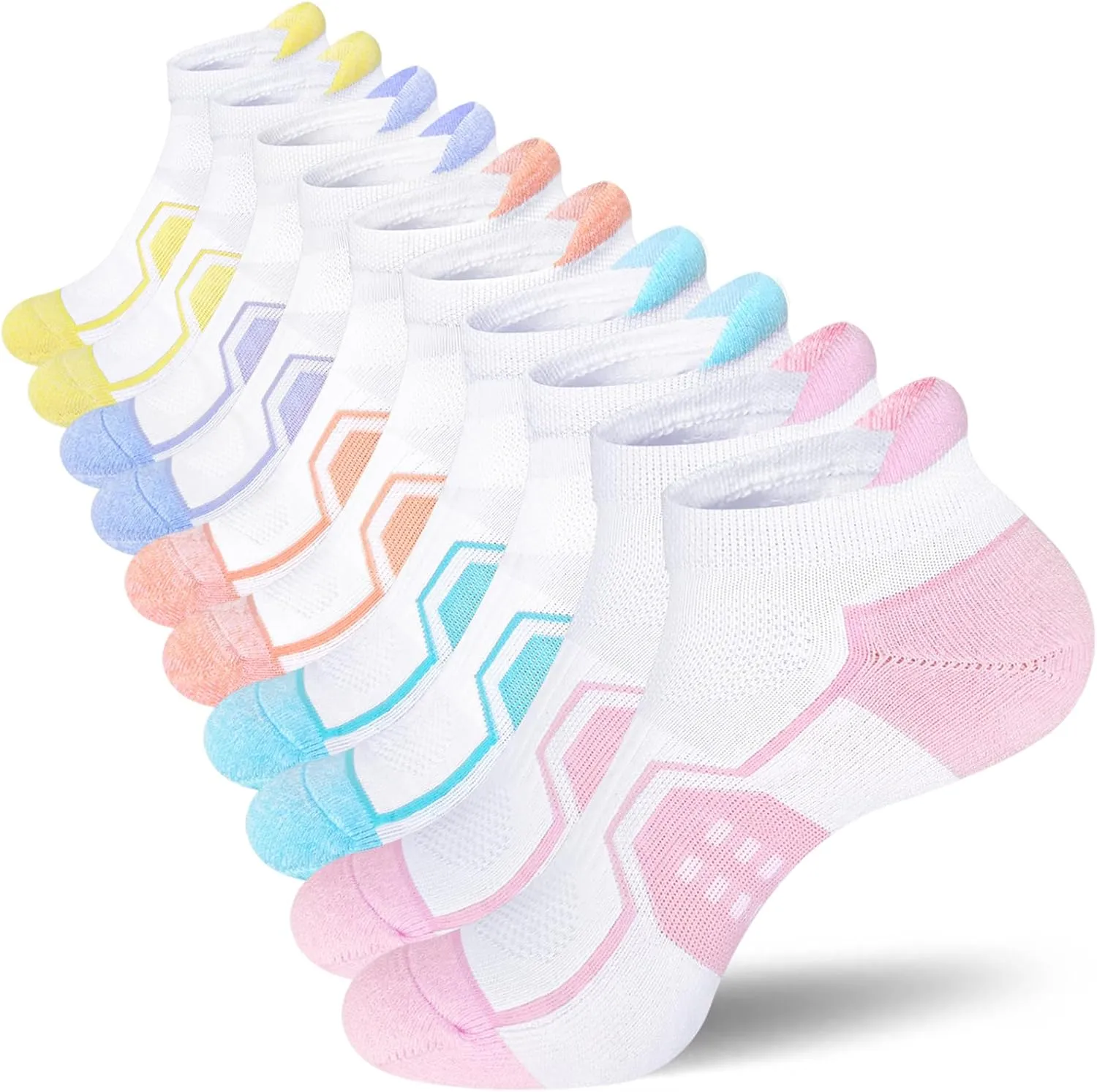 Womens Ankle Thick Cushioned Anti-blister Wicking Athletic Running Socks 5 Pairs