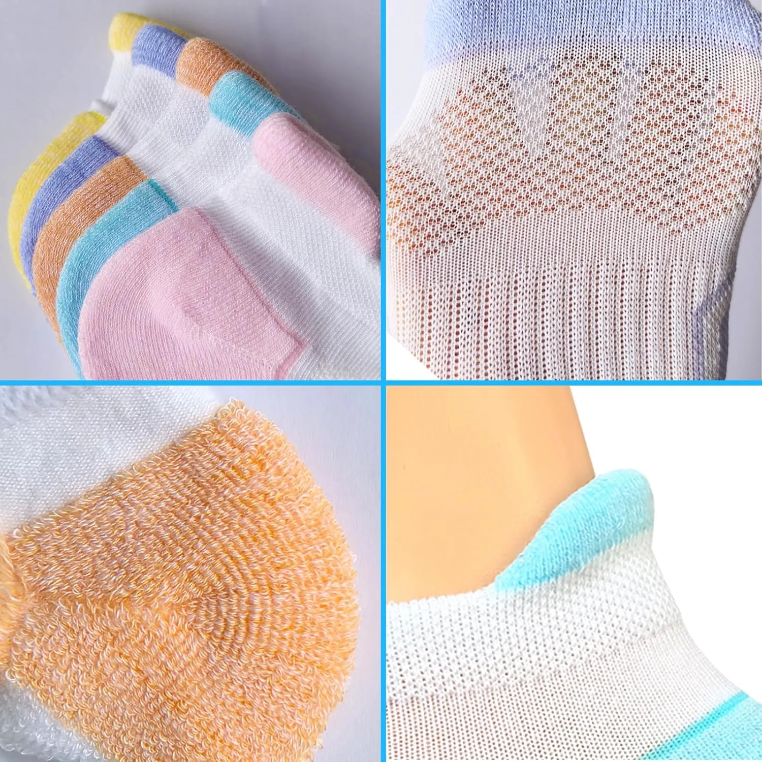 Womens Ankle Thick Cushioned Anti-blister Wicking Athletic Running Socks 5 Pairs