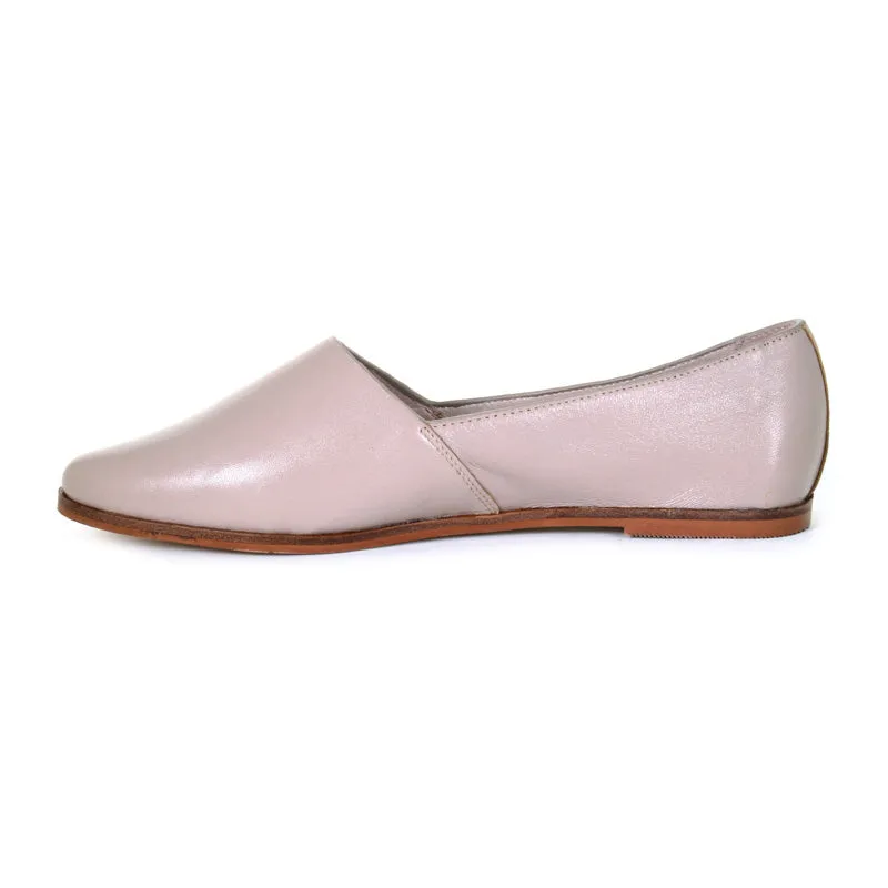 Women's Bianca Leather Flat Cream