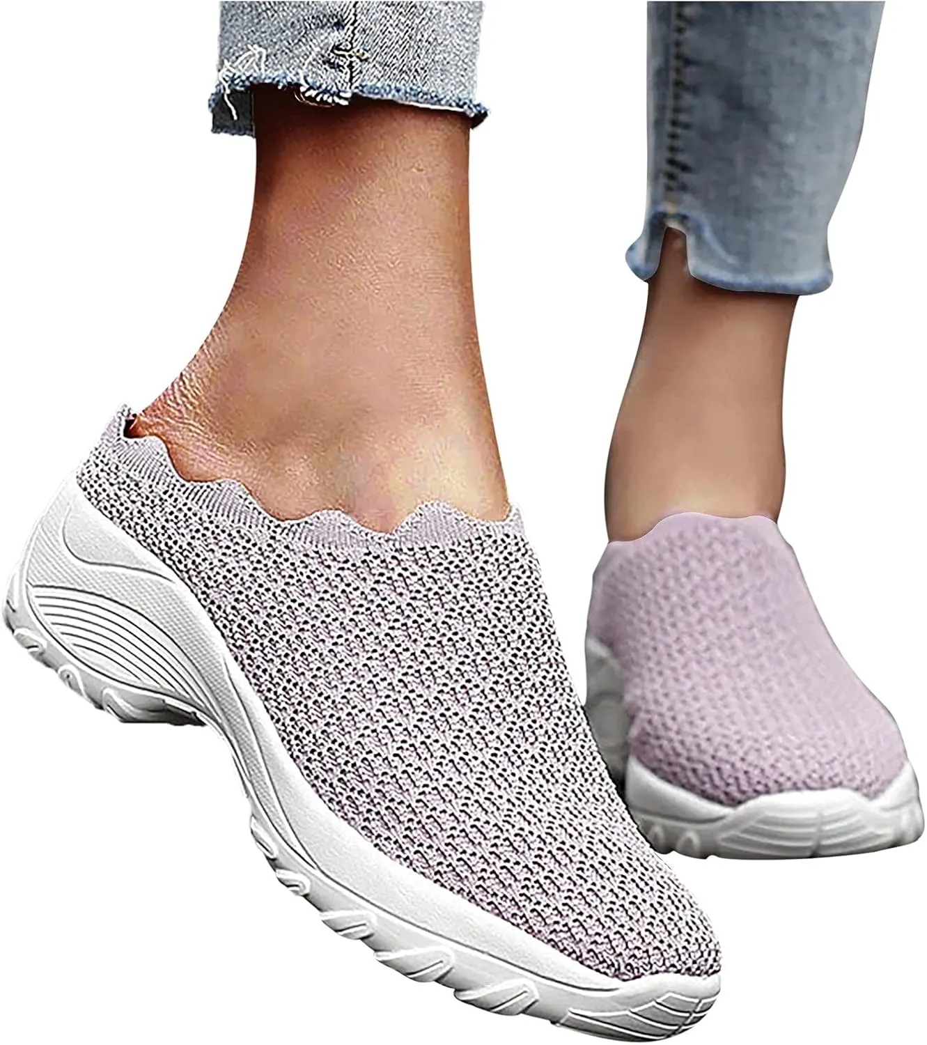 Women's Breathable Walking Mules Shoes - Lightweight Garden Clogs Casual Mesh Sneakers Open Back Slip-on House Shoes