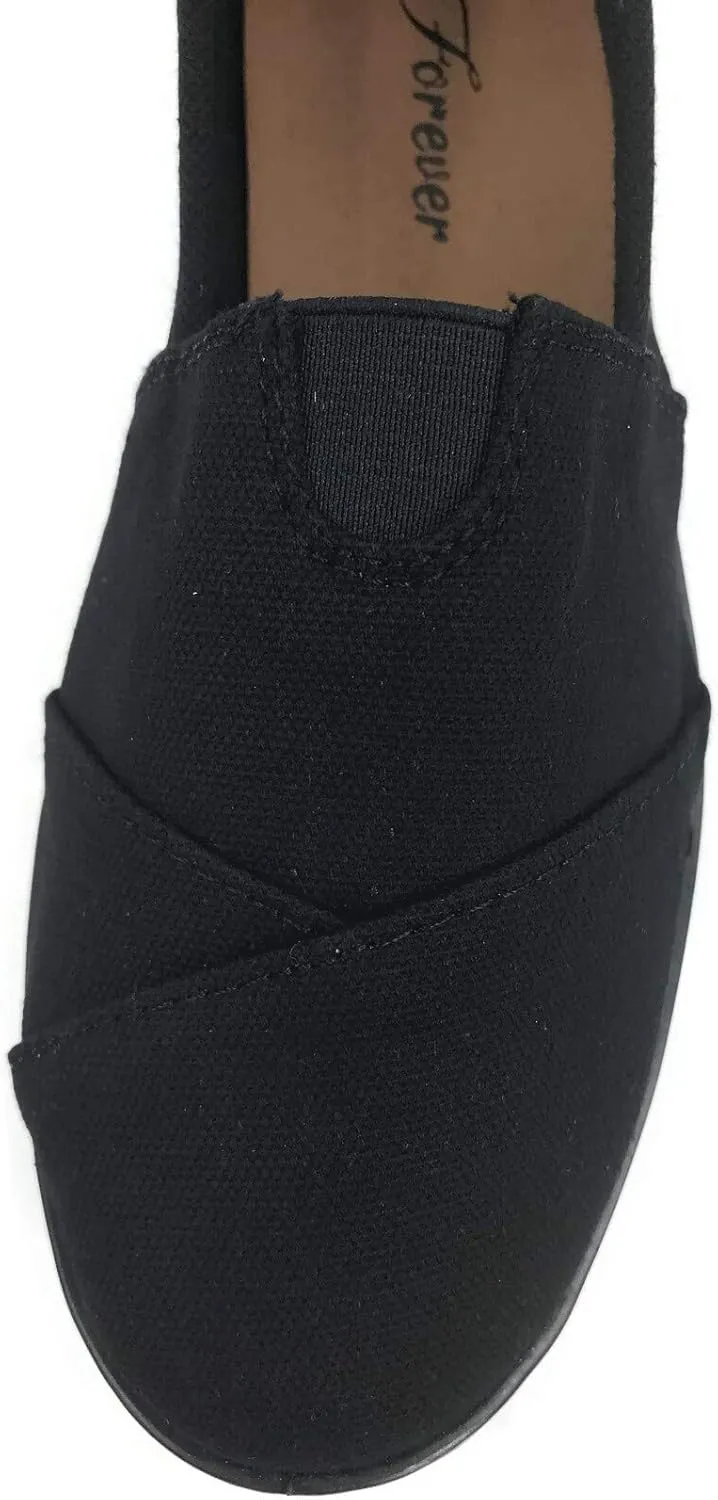 Womens Canvas Slip-On Shoes with Padded Insole