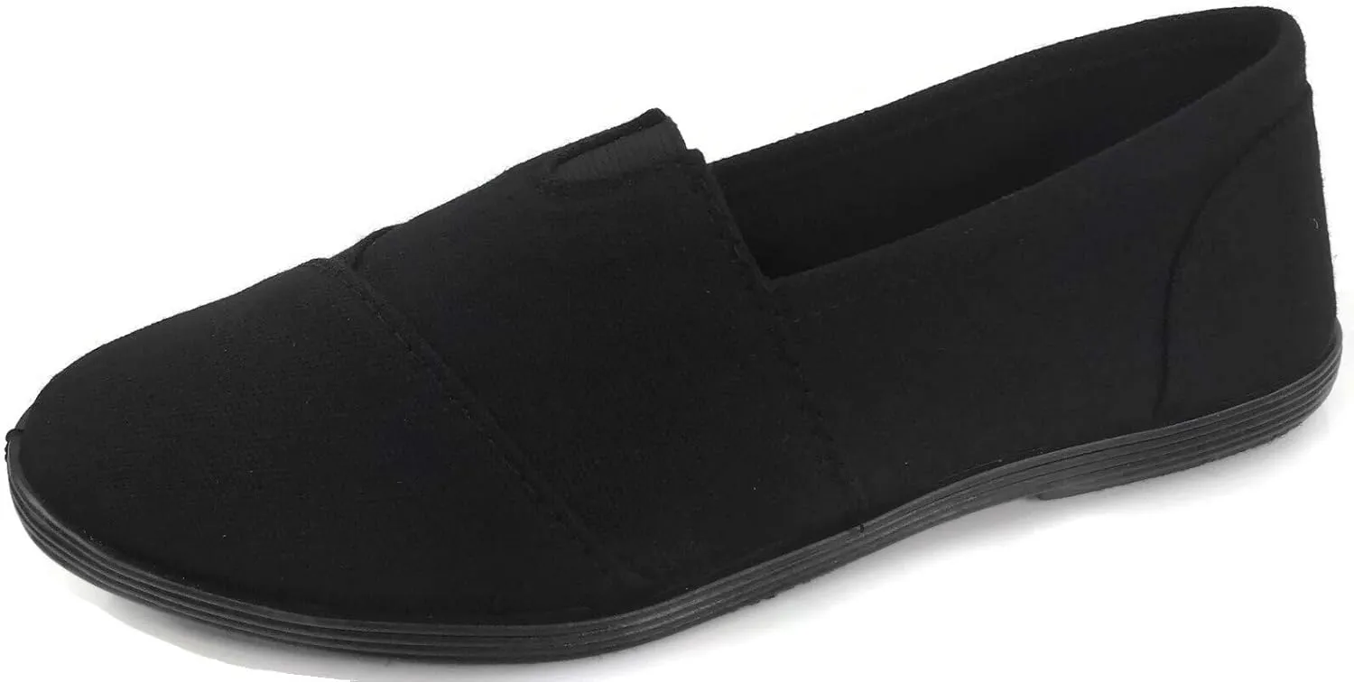 Womens Canvas Slip-On Shoes with Padded Insole